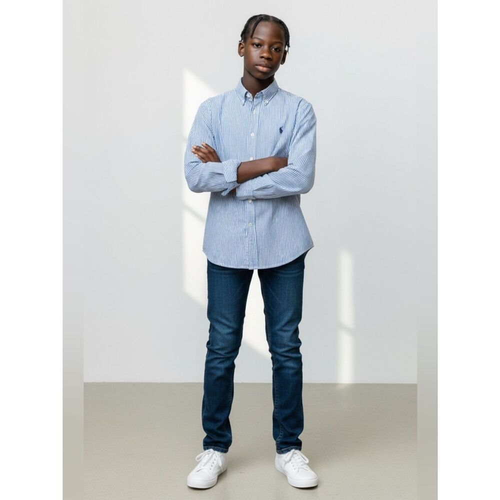Ralph Lauren Yarmouth Pinpoint Oxford Button Down Long Sleeves Shirt 16.5